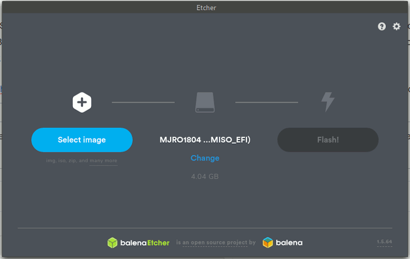 balenaEtcher main interface