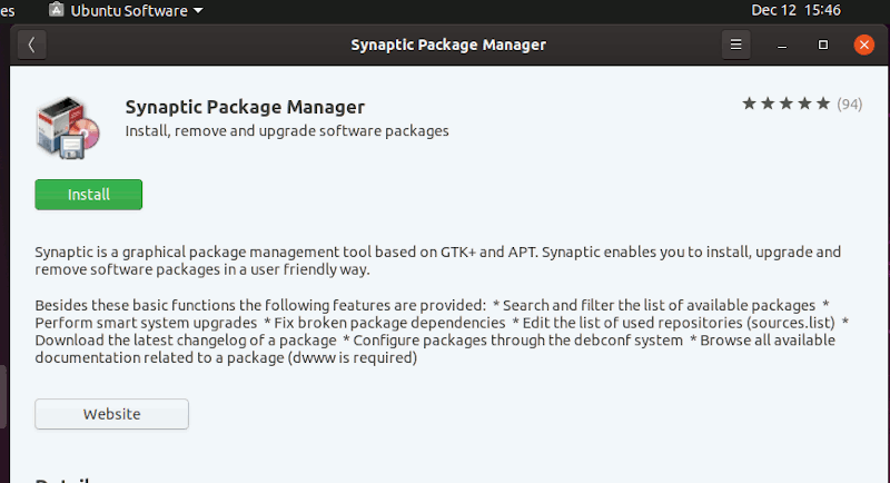 Ubuntu Software Install Synaptic