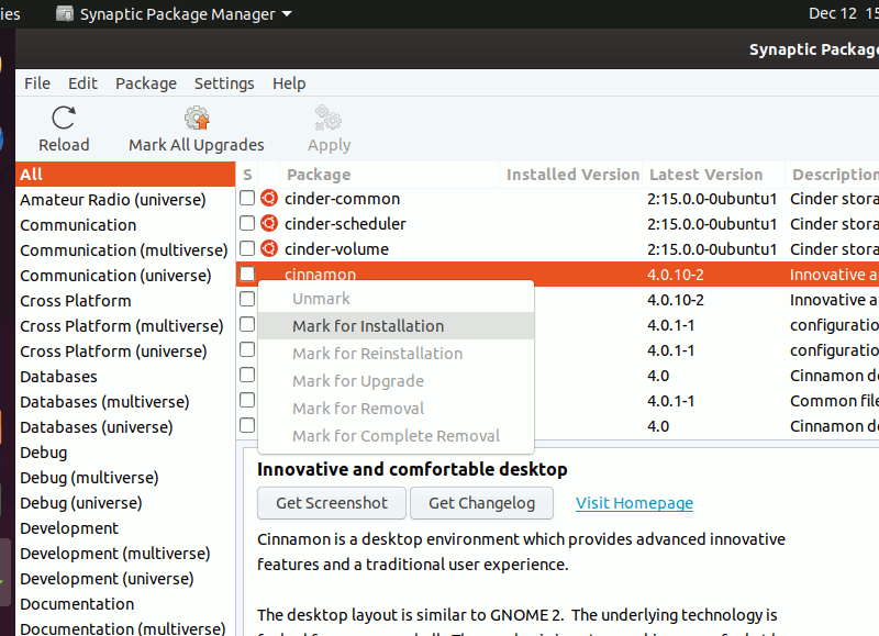 Ubuntu Synaptic Mark Installation