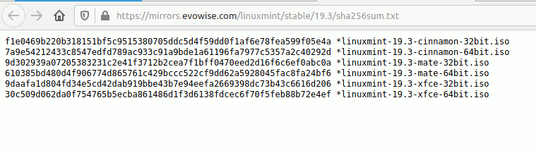 Liuxmint Checksum File