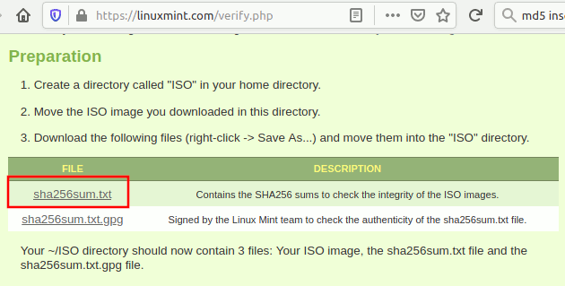 Liuxmint Download Checksum File